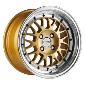 画像1: 15X8J 4X100 ET25 STANCE MINDSET GOLDホイール4本送料無料