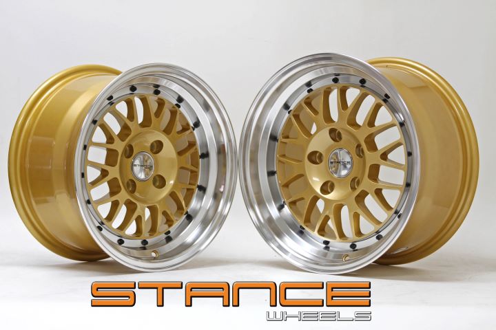 画像: 15X8J 4X100 ET25 STANCE MINDSET GOLDホイール4本送料無料